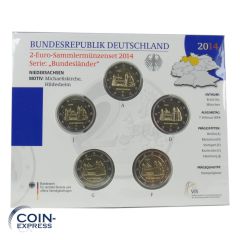 2 Euro Gedenkmünzenset Deutschland 2014 - Michaeliskirche - Stempelglanz