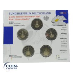 2 Euro Gedenkmünzenset Deutschland 2015 - Paulskirche - Stempelglanz