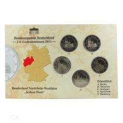 2 Euro Gedenkmünzen Deutschland 2011 ADFGJ im gelben Folder