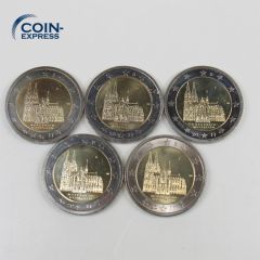 Alle 5 Stück 2 Euro Gedenkmünzen Deutschland 2011 - Kölner Dom - ADFGJ Alle 5 Stück 2 Euro Gedenkmünzen Deutschland 2011 - Kölner Dom - ADFGJ