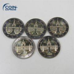 Alle 5 Stück 2 Euro Gedenkmünzen Deutschland 2016 - Sachsen - ADFGJ