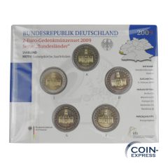 2 Euro Gedenkmünzenset Deutschland 2009 - Ludwigskirche Saarbrücken - Stempelglanz