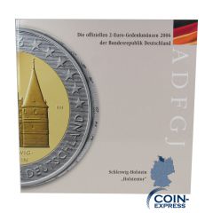 2 Euro Gedenkmünzen Deutschland 2006 Holstentor Lübeck ADFGJ im Folder