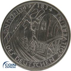 5 DM Gedenkmünze Deutschland 1984 D Gründung des Deutschen Zollvereins