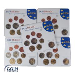 Euro Kursmünzensätze Deutschland 2006 ST ADFGJ