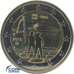 2 Euro Gedenkmünze Belgien 2018 - 50. Jahrestag Mai 1968