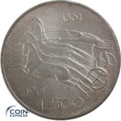 500 Lire Italien 1961 - 100 Jahre Einheit Italiens