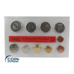 DM KMS Kursmünzensatz Deutschland 1981 ST D
