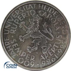 5 DM Gedenkmünze Deutschland 1986 D Universität Heidelberg