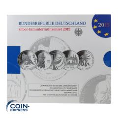 10 Euro Silber Gedenkmünzenset Deutschland 2015 Spiegelglanz