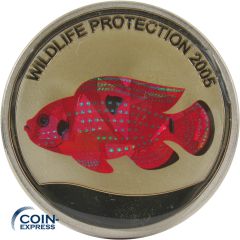 5 Francs DR Kongo 2005 Wild Life Protection - Roter Buntbarsch