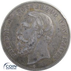 5 Mark Münze Baden 1875 G Friedrich