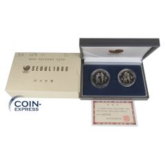 1000 + 2000 Won Südkorea 1986 PP - Olympia Seoul - Boxen und Frauenbasketball 1000 + 2000 Won Südkorea 1986 PP - Olympia Seoul - Boxen und Frauenbasketball