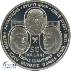 50 Dollar Niue 1988 Tennis Champions Graf - Evert - Navratilova 50 Dollar Niue 1988 Tennis Champions Graf - Evert - Navratilova