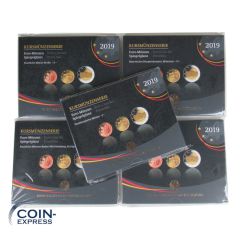 Euro Kursmünzensätze Deutschland 2019 PP ADFGJ