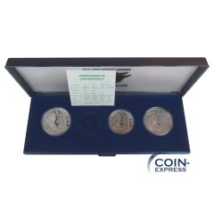 2,5 + 10 + 25 Ecu Niederlande 1991 Erasmus im Etui