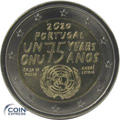 2 Euro Gedenkmünze Portugal 2020 - 75 Jahre Vereinte Nationen 2 Euro Gedenkmünze Portugal 2020 - 75 Jahre Vereinte Nationen