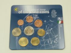 Euro Kursmünzensatz Italien 2002 im blauen Folder