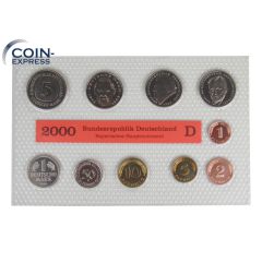 DM KMS Kursmünzensatz Deutschland 2000 Stempelglanz D