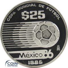 25 Pesos Mexiko 1986 PP - Fußball Weltmeisterschaft 1986 25 Pesos Mexiko 1986 PP - Fußball Weltmeisterschaft 1986