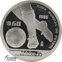 50 Pesos Mexiko 1986 PP - Fußball Weltmeisterschaft 1986 50 Pesos Mexiko 1986 PP - Fußball Weltmeisterschaft 1986