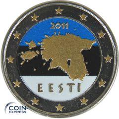 2 Euro Münze Estland 2011 in Farbe