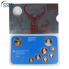 Franken Kursmünzensatz Schweiz 2009 PP - Rothirsch Franken Kursmünzensatz Schweiz 2009 PP - Rothirsch