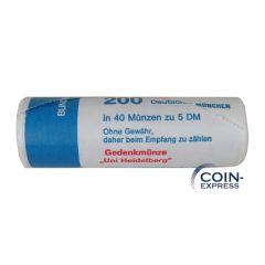 Münzrolle 40x 5 DM Gedenkmünze Deutschland 1986 D Uni Heidelberg