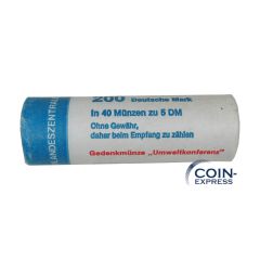Münzrolle 40x 5 DM Gedenkmünze Deutschland 1982 F Umweltkonferenz