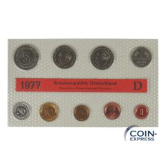 DM KMS Kursmünzensatz Deutschland 1977 Stempelglanz D