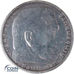 5 Reichsmark Deutsches Reich 1936 A Paul von Hindenburg mit Adler