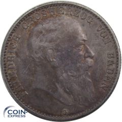 2 Mark Münze Baden 1907 G Friedrich