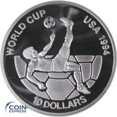 10 Dollar Gedenkmünze Fiji 1993 - Fußball WM 10 Dollar Gedenkmünze Fiji 1993 - Fußball WM