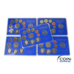 DM Kursmünzensätze Deutschland 1998 PP ADFGJ