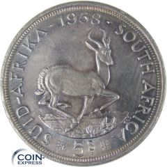 5 Schilling Münze Südafrika 1958 Springbock 5 Schilling Münze Südafrika 1958 Springbock