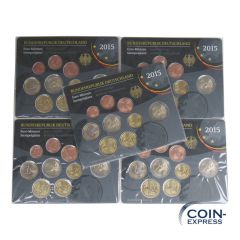Euro Kursmünzensätze Deutschland 2015 ST ADFGJ Euro Kursmünzensätze Deutschland 2015 ST ADFGJ