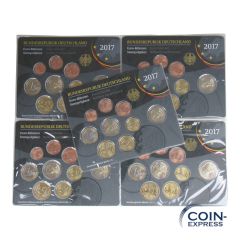 Euro Kursmünzensätze Deutschland 2017 ST ADFGJ