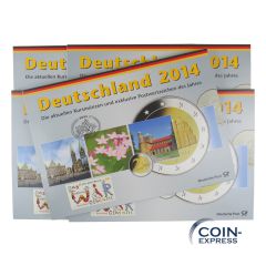 Euro Kursmünzensätze Deutschland 2014 ADFGJ Deutsche Post