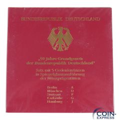 10 DM Gedenkmünzenset Deutschland 1999 - 50 Jahre Grundgesetz