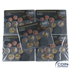 Euro Kursmünzensätze Deutschland 2020 ST ADFGJ