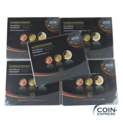 Euro Kursmünzensätze Deutschland 2018 PP ADFGJ