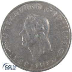 5 Reichsmark 1934 F Friedrich Schiller