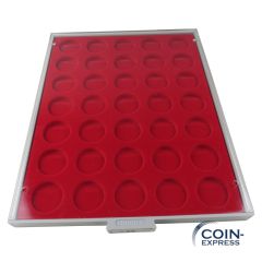 Münzbox gebraucht mit 35 runden Fächern mit Durchmesser 32,5 mm