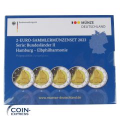 2 Euro Gedenkmünzenset Deutschland 2023 PP - Elbphilharmonie