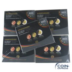 Euro Kursmünzensätze Deutschland 2015 PP ADFGJ Euro Kursmünzensätze Deutschland 2015 PP ADFGJ