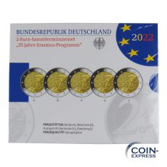 2 Euro Gedenkmünzenset Deutschland 2022 PP - Erasmus-Programm