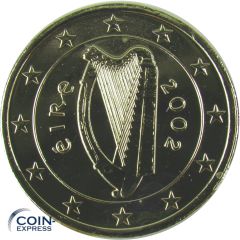 1 Euro Münze Irland 2002 vergoldet