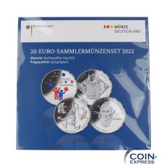 20 Euro Gedenkmünzenset Deutschland 2022 Spiegelglanz PP