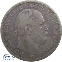 2 Mark Münze Preussen 1876 C Wilhelm I. Silber