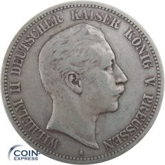 5 Mark Münze Preußen 1894 A Wilhelm II. Silber